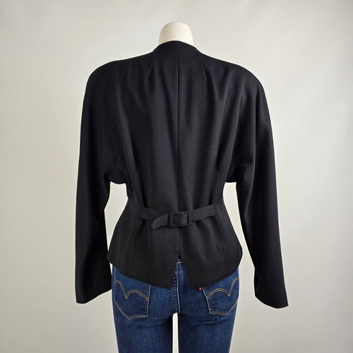 Vintage Grace Black Wool Button Up Blazer Size M/L