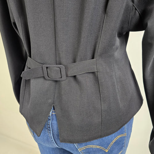 Vintage Grace Black Wool Button Up Blazer Size M/L