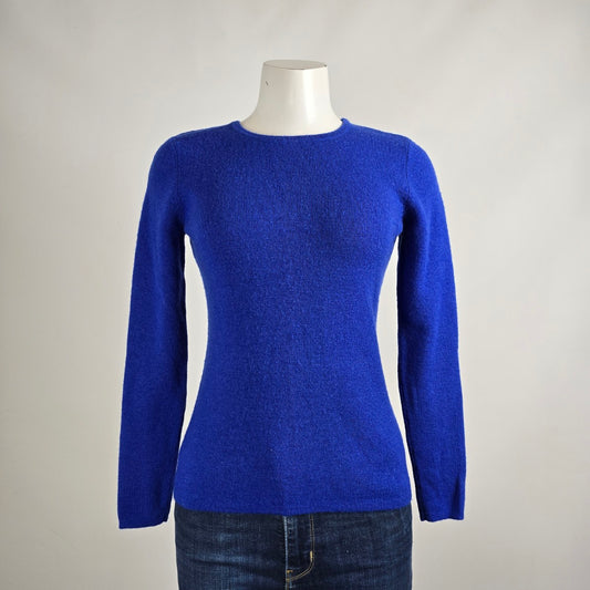 Carole Little Blue Merino Wool Knit Sweater Size S