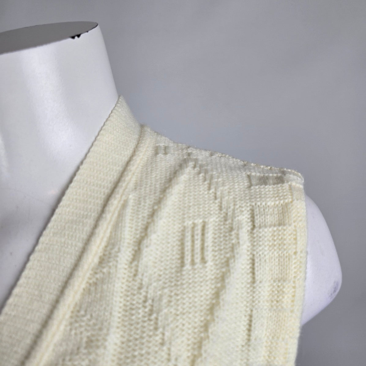 Vintage Penningtons Cream Knit Western Button Up Vest Size XL