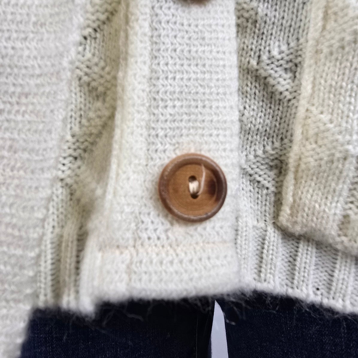 Vintage Penningtons Cream Knit Western Button Up Vest Size XL