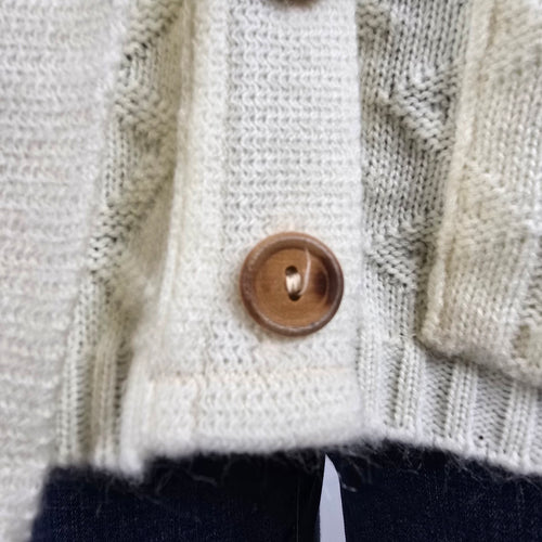 Vintage Penningtons Cream Knit Western Button Up Vest Size XL
