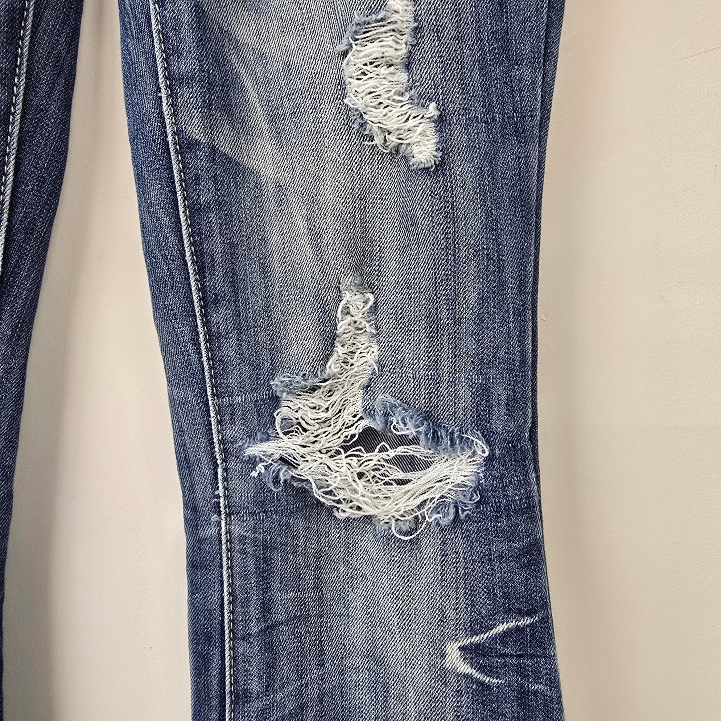 Vintage Almost Famous Distressed Boot Cut Denim Jeans Size 1