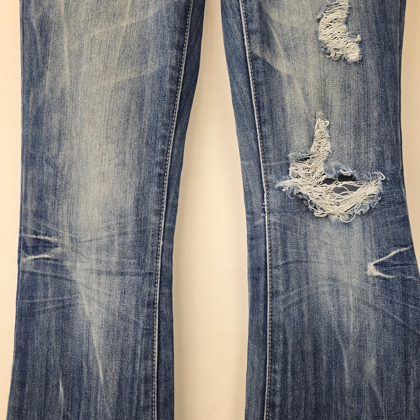 Vintage Almost Famous Distressed Boot Cut Denim Jeans Size 1