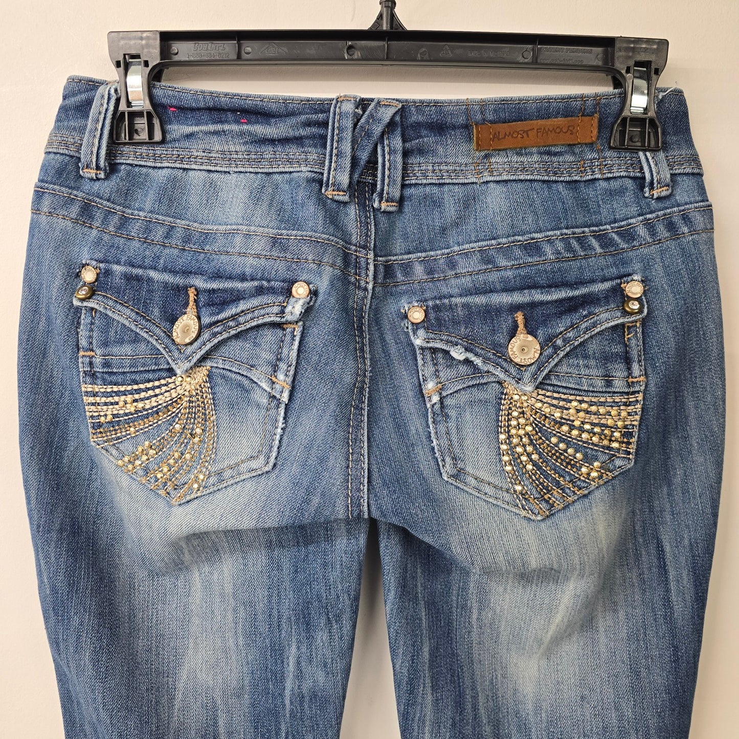 Vintage Almost Famous Distressed Boot Cut Denim Jeans Size 1