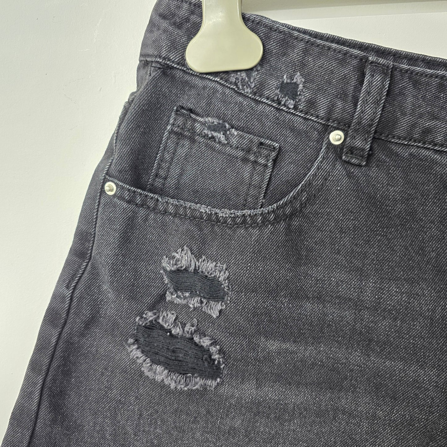 Cider Black High Rise Distressed Denim Shorts Size XL