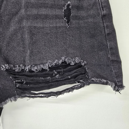 Cider Black High Rise Distressed Denim Shorts Size XL