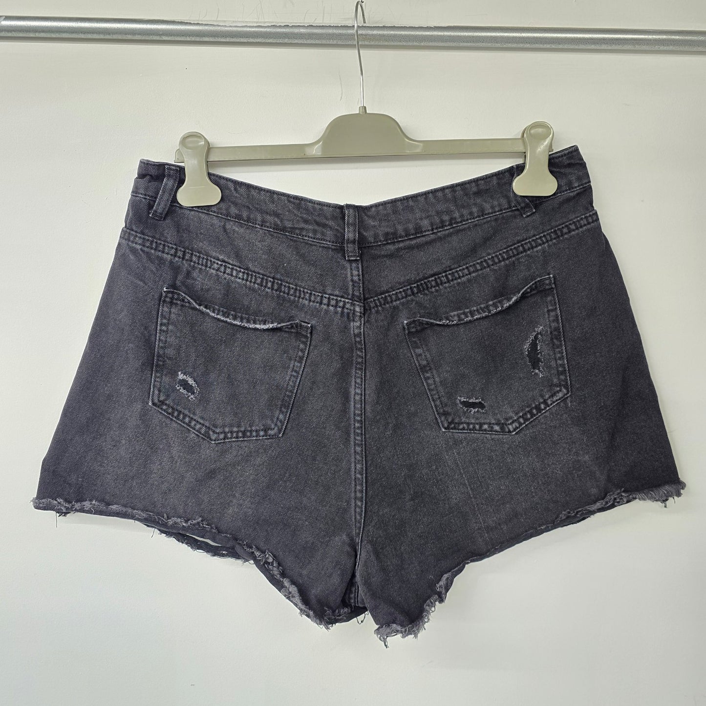 Cider Black High Rise Distressed Denim Shorts Size XL