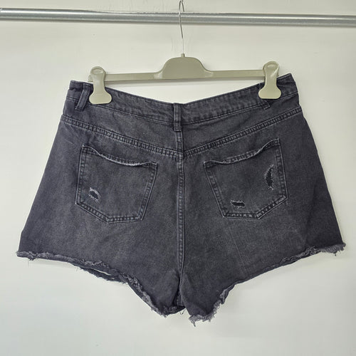 Cider Black High Rise Distressed Denim Shorts Size XL