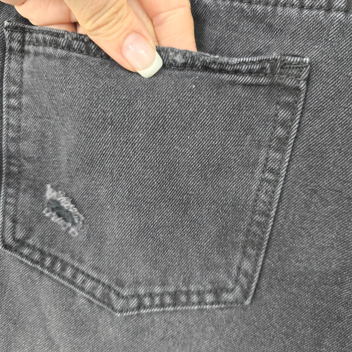 Cider Black High Rise Distressed Denim Shorts Size XL