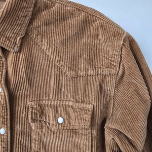 Denim Forum Brown Corduroy Snap Front Light Jacket Size M/L