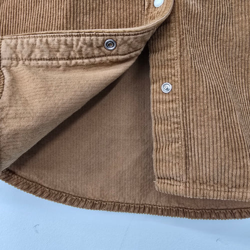 Denim Forum Brown Corduroy Snap Front Light Jacket Size M/L