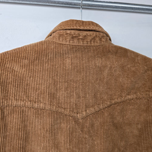 Denim Forum Brown Corduroy Snap Front Light Jacket Size M/L