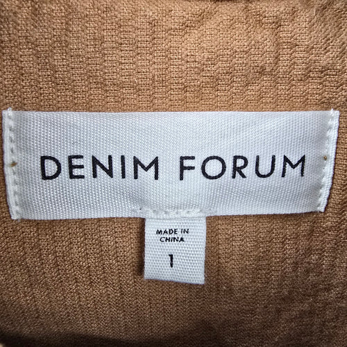 Denim Forum Brown Corduroy Snap Front Light Jacket Size M/L