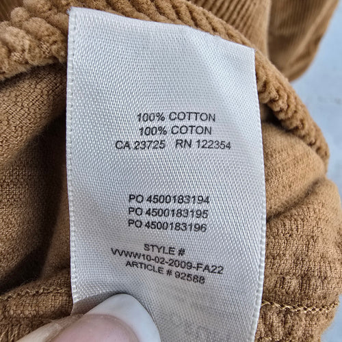 Denim Forum Brown Corduroy Snap Front Light Jacket Size M/L
