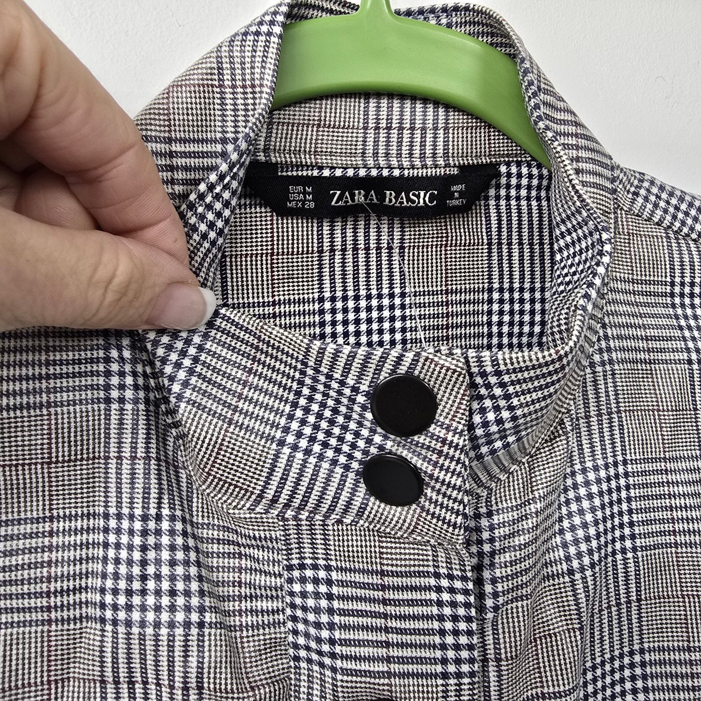 Zara Grey Plaid Rain Light Jacket Size M