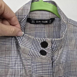 Zara Grey Plaid Rain Light Jacket Size M