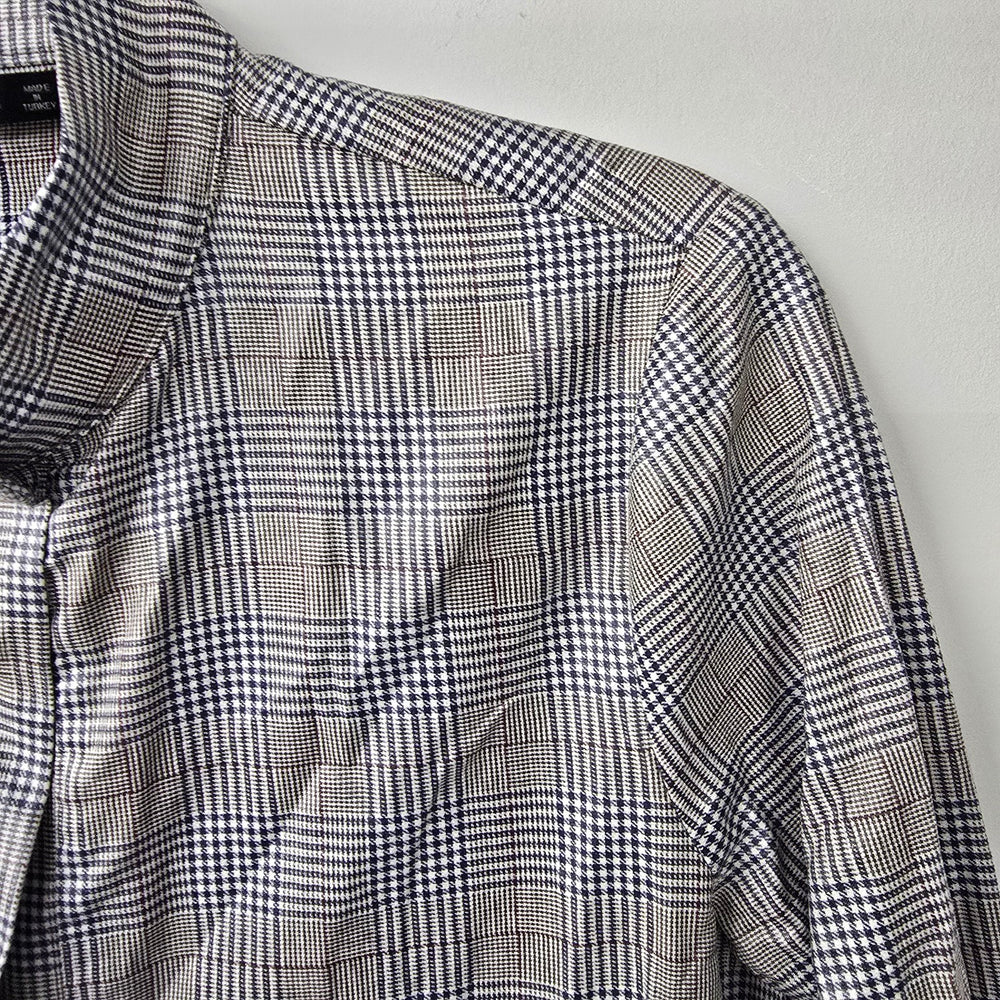Zara Grey Plaid Rain Light Jacket Size M