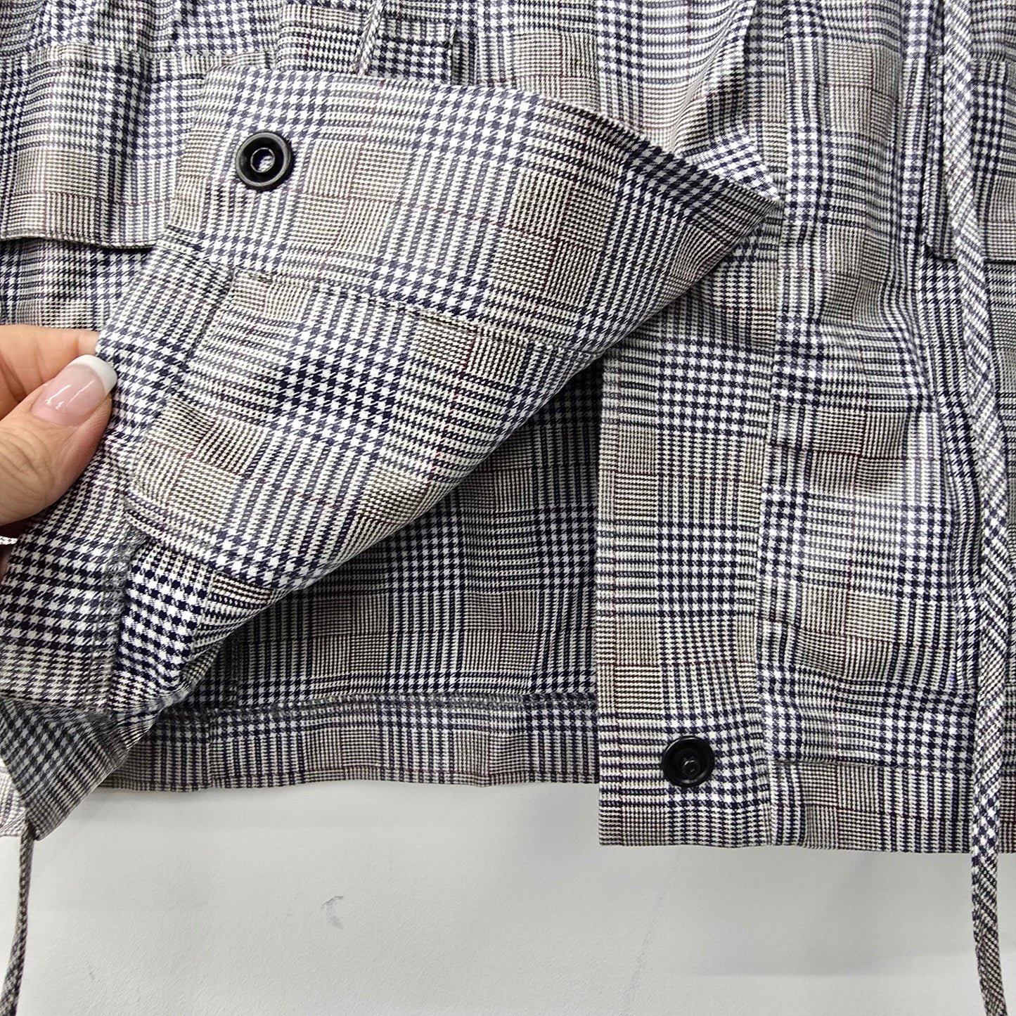 Zara Grey Plaid Rain Light Jacket Size M