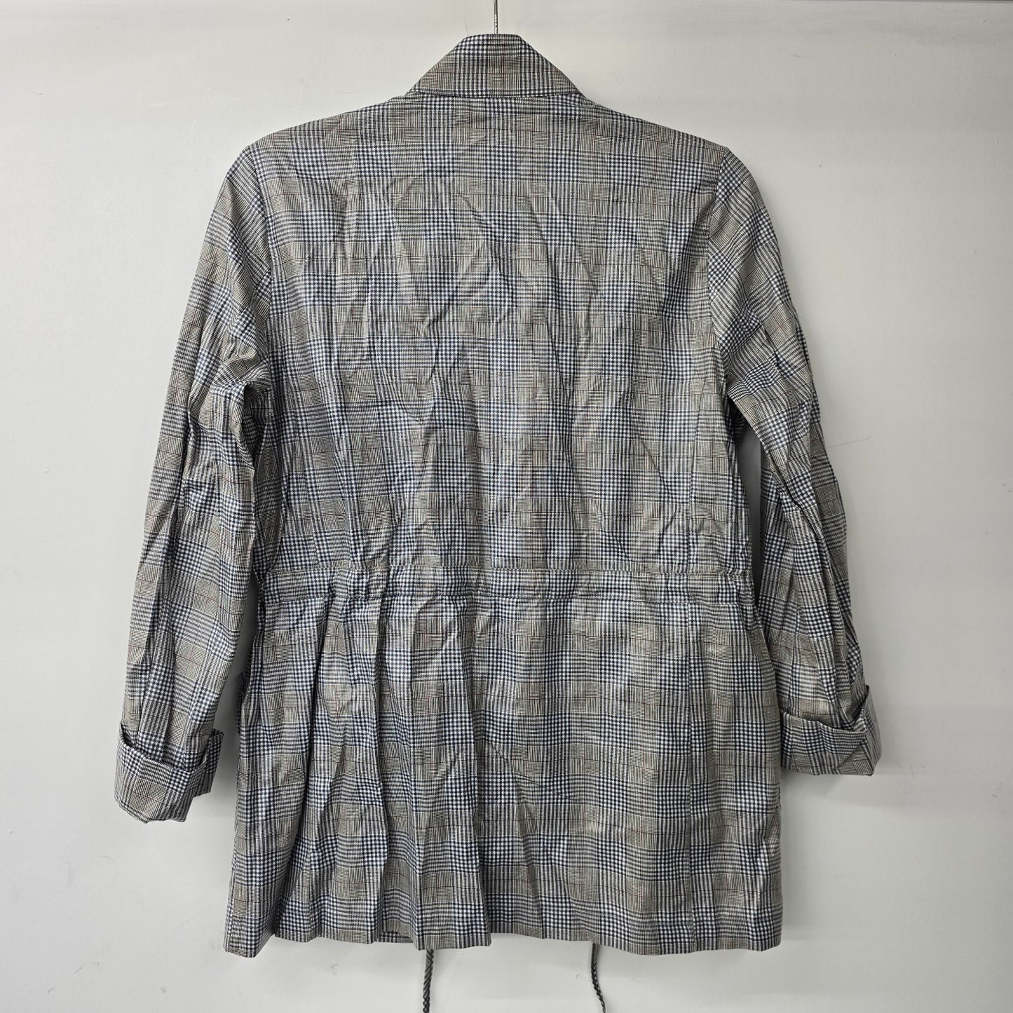 Zara Grey Plaid Rain Light Jacket Size M