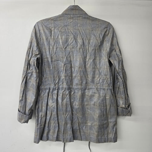 Zara Grey Plaid Rain Light Jacket Size M