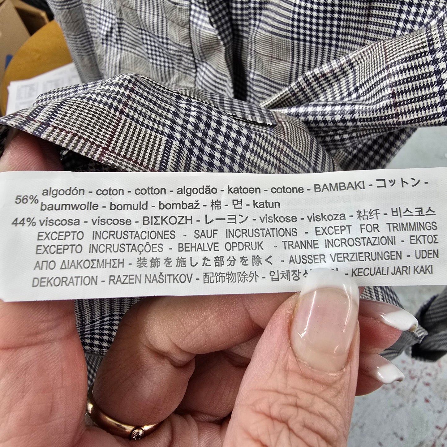 Zara Grey Plaid Rain Light Jacket Size M
