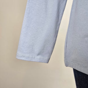 Free Form Blue Cotton Cut-out Long Sleeve Top Size L