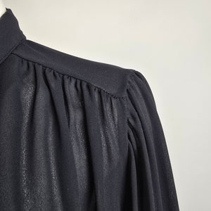 Vintage Tops 'n Trends Black Neck Tie Blouse Size 14