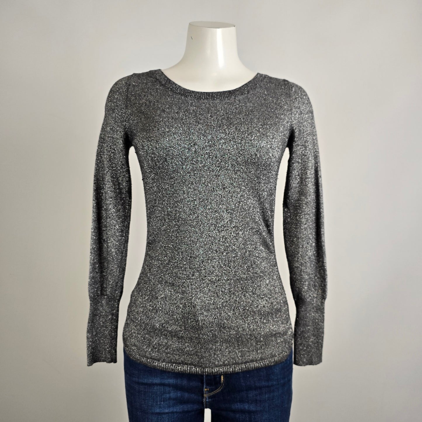 Banana Republic Silver Italian Yarn Wool Knit Sweater Size S