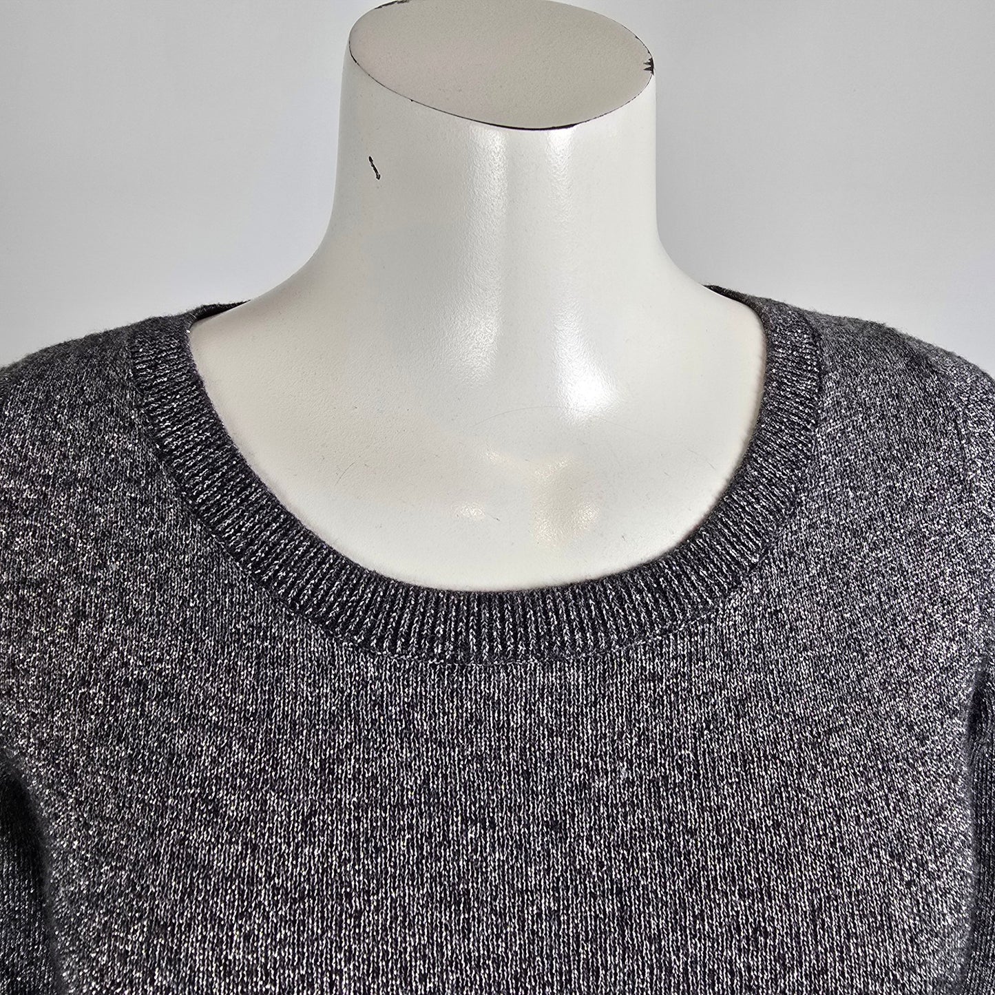 Banana Republic Silver Italian Yarn Wool Knit Sweater Size S