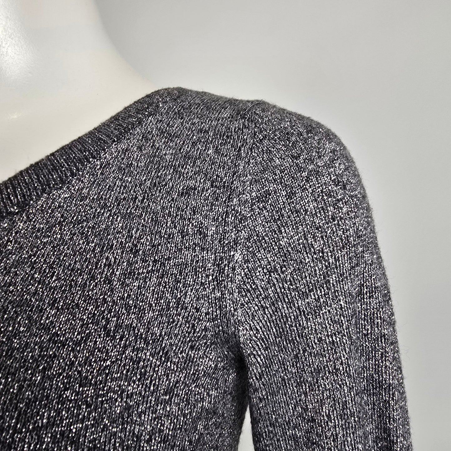 Banana Republic Silver Italian Yarn Wool Knit Sweater Size S