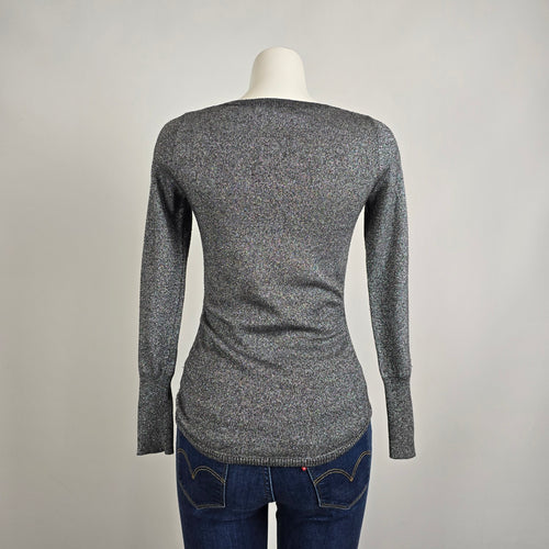 Banana Republic Silver Italian Yarn Wool Knit Sweater Size S