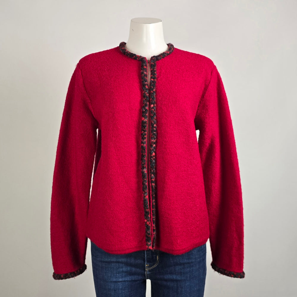 Vintage KS-Sport Red Wool Cardigan Size M