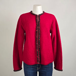 Vintage KS-Sport Red Wool Cardigan Size M