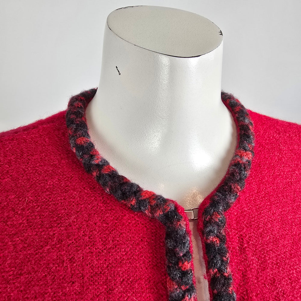 Vintage KS-Sport Red Wool Cardigan Size M