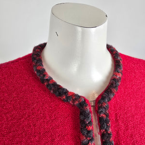Vintage KS-Sport Red Wool Cardigan Size M