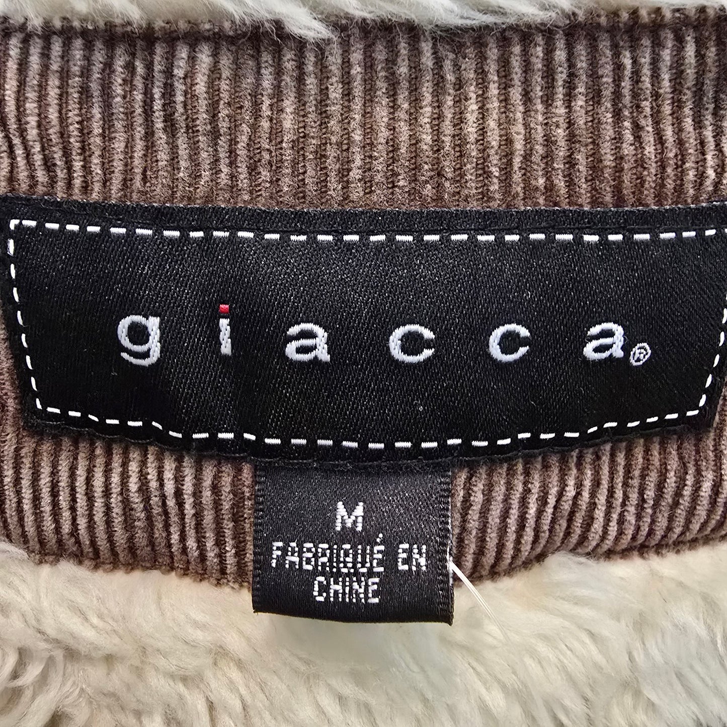 Giacca Brown Cotton Corduroy Zip Up Jacket Size M