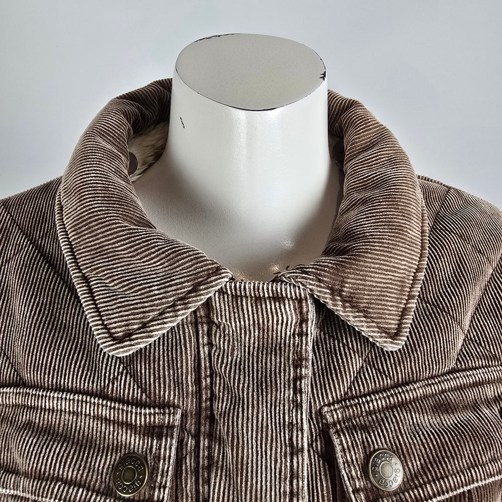 Giacca Brown Cotton Corduroy Zip Up Jacket Size M
