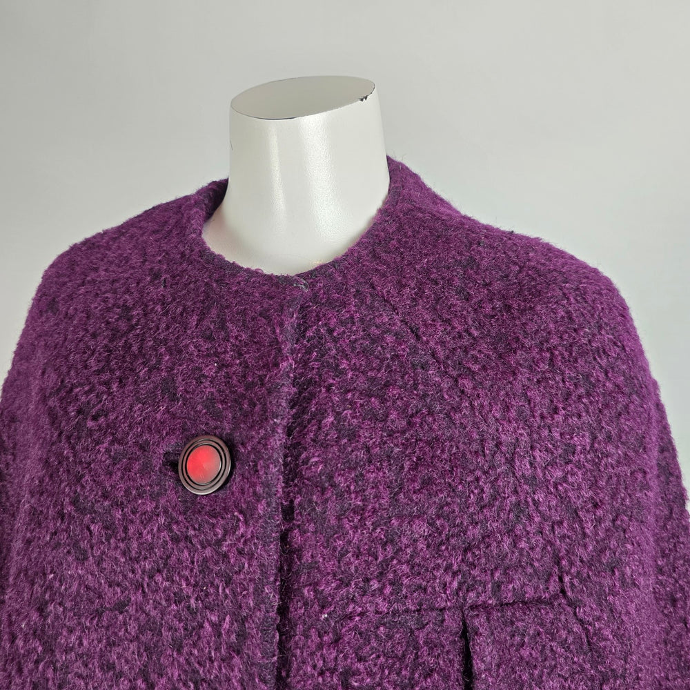Vintage Dutch Plus William Frohman Purple Faux Fur Cape Jacket Size L
