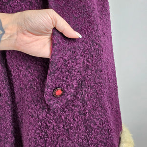 Vintage Dutch Plus William Frohman Purple Faux Fur Cape Jacket Size L