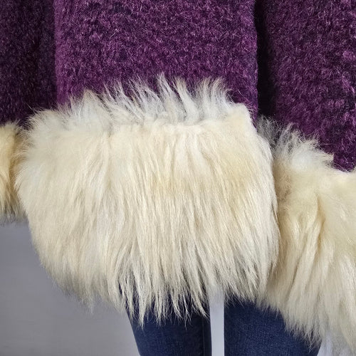 Vintage Dutch Plus William Frohman Purple Faux Fur Cape Jacket Size L