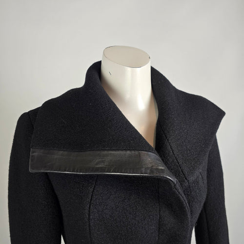 Soia & Kyo Black Wool Zip Up Winter Jacket Size XS