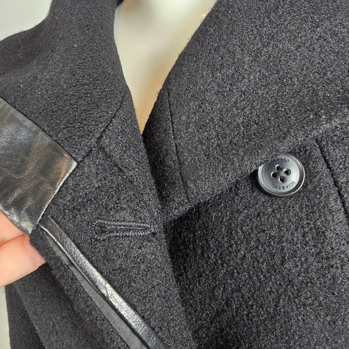 Soia & Kyo Black Wool Zip Up Winter Jacket Size XS