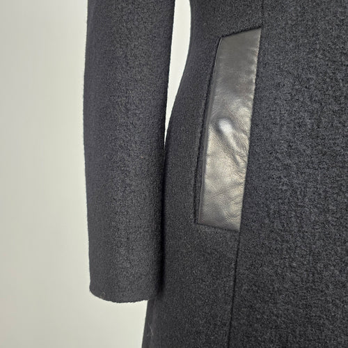 Soia & Kyo Black Wool Zip Up Winter Jacket Size XS
