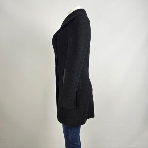 Soia & Kyo Black Wool Zip Up Winter Jacket Size XS