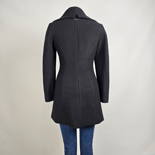 Soia & Kyo Black Wool Zip Up Winter Jacket Size XS