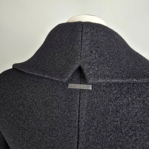 Soia & Kyo Black Wool Zip Up Winter Jacket Size XS