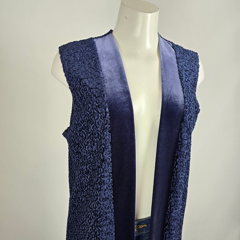Vintage Di Marco Blue Long Line Vest Size S
