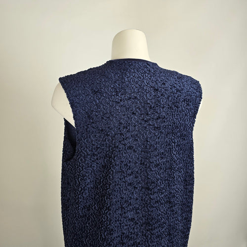 Vintage Di Marco Blue Long Line Vest Size S