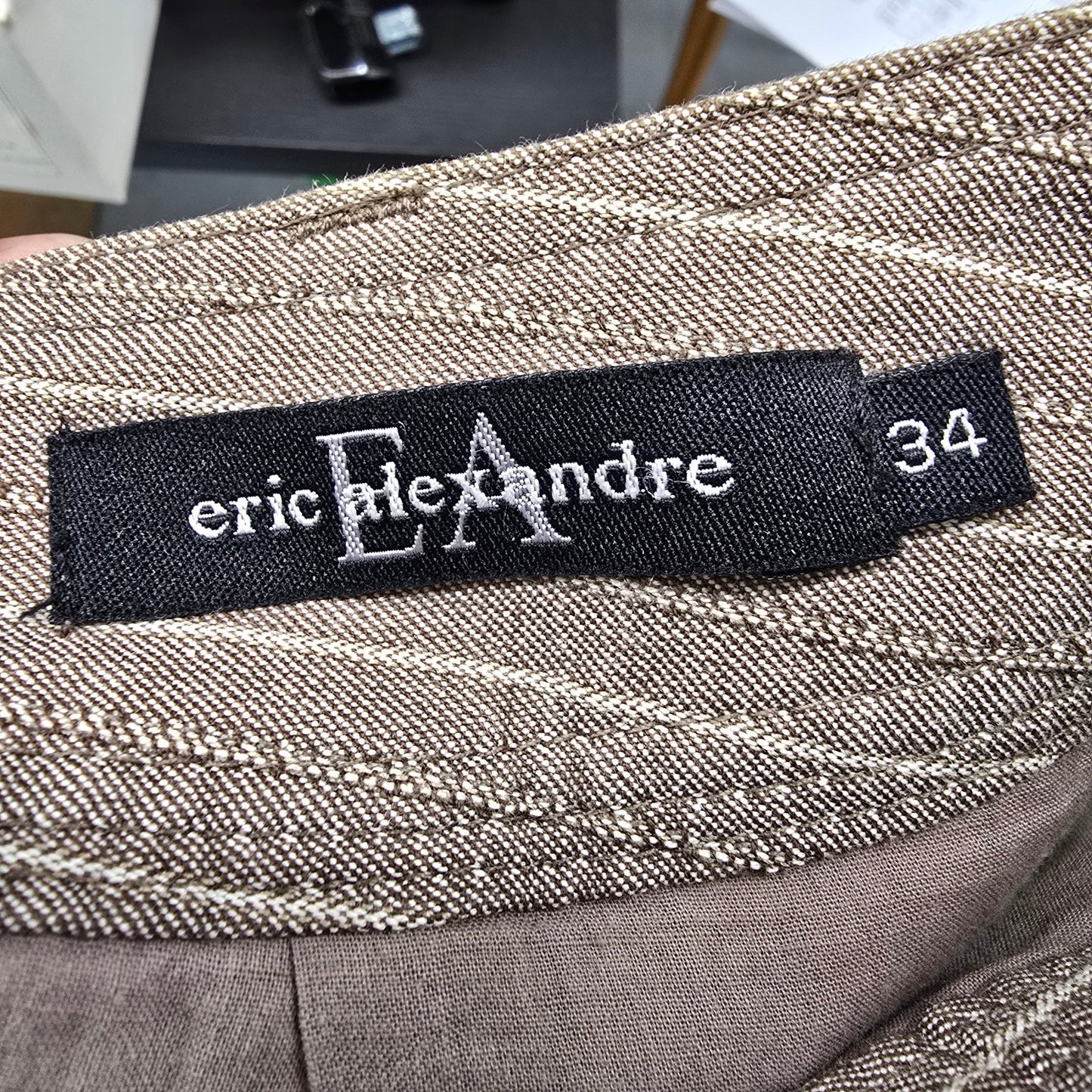 Eric Alexandre Brown Cotton Pin Stripe Midi Skirt Size 4